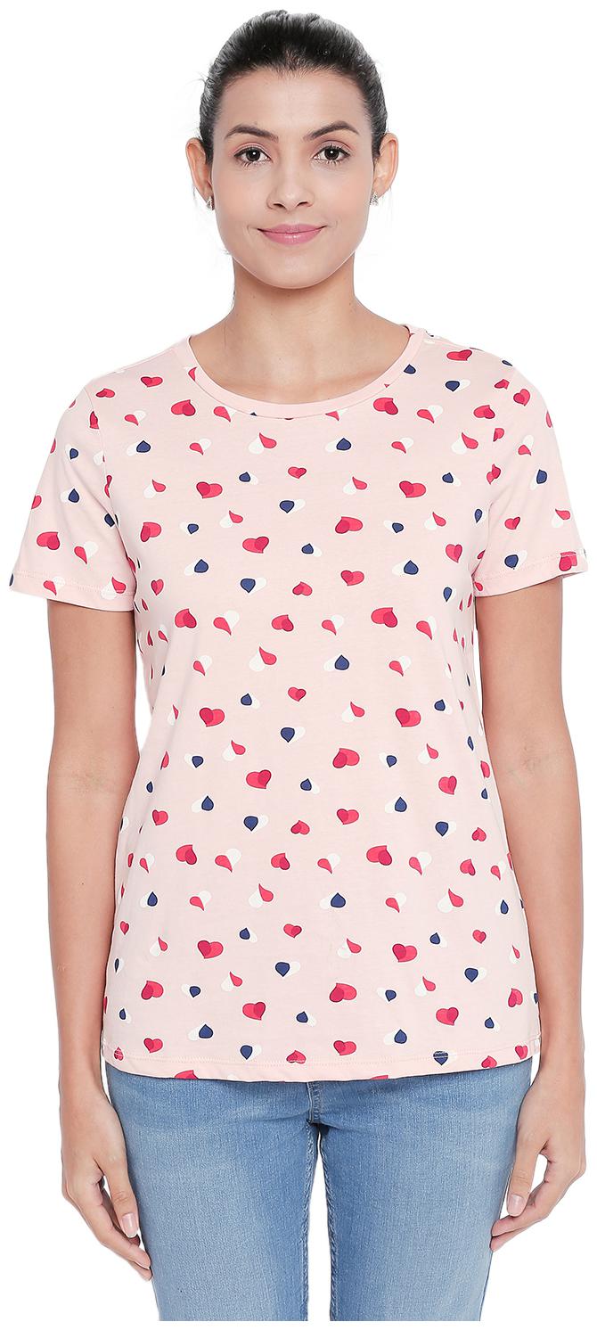 

Honey By Pantaloons Women Pink Regular fit Round neck Cotton T shirt