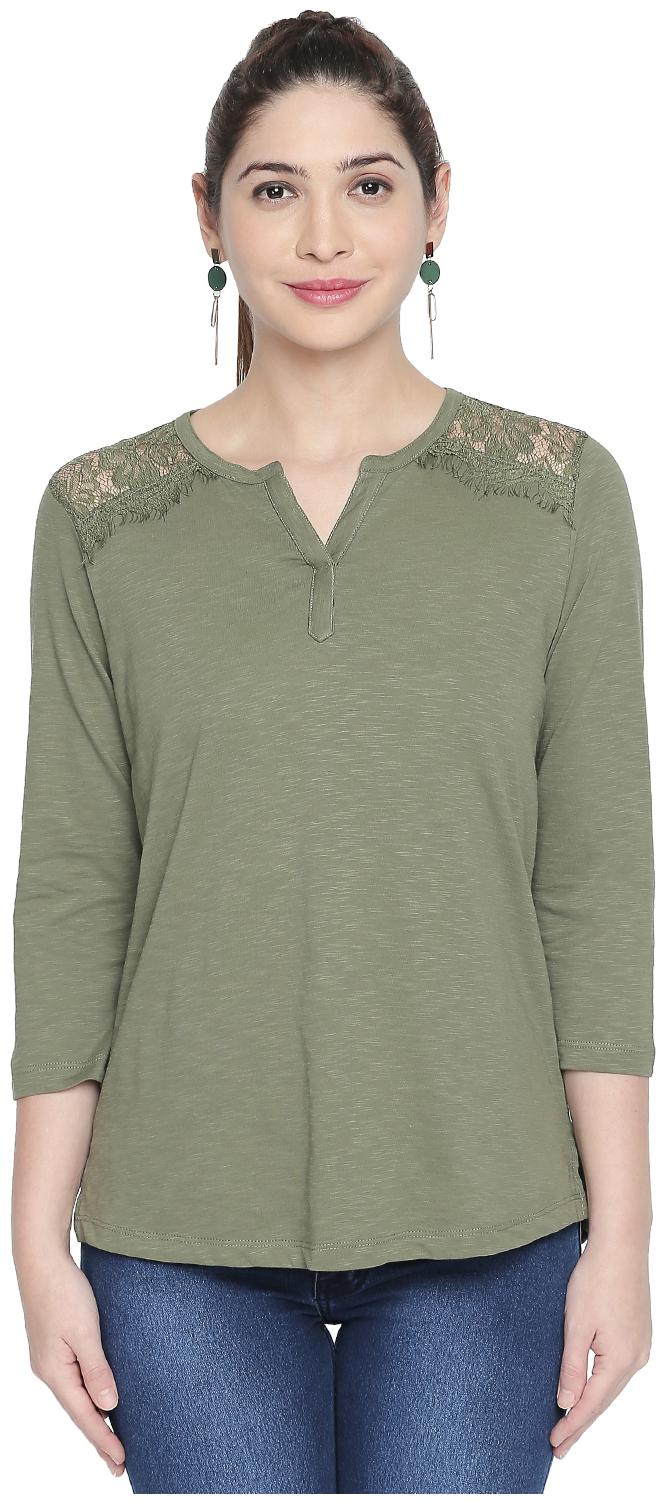 

Honey By Pantaloons Women Solid Regular top - Green
