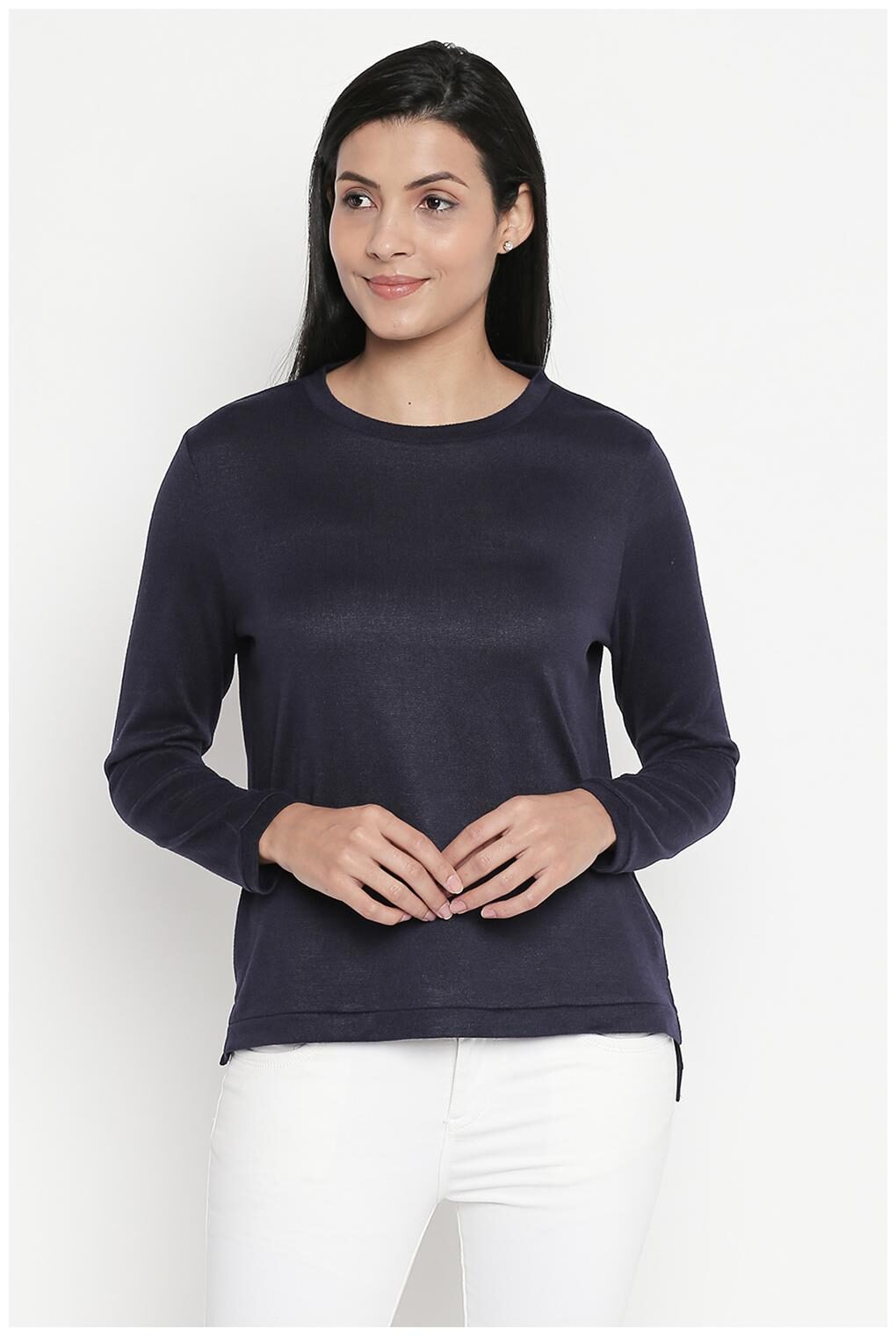 

Honey By Pantaloons Women Solid Regular tunic - Blue