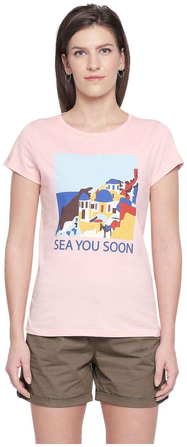 

Honey By Pantaloons Women Pink Regular fit Round neck Cotton T shirt