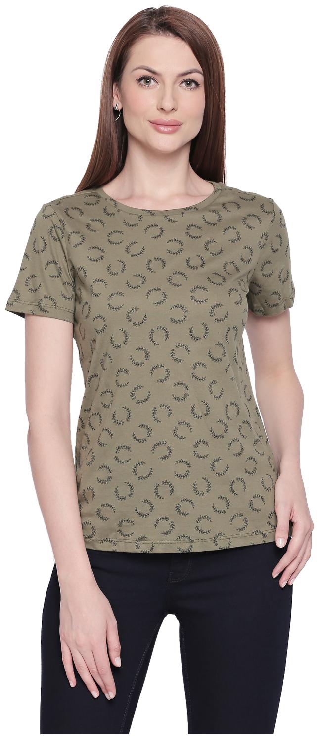 

Honey By Pantaloons Women Green Regular fit Round neck Cotton T shirt