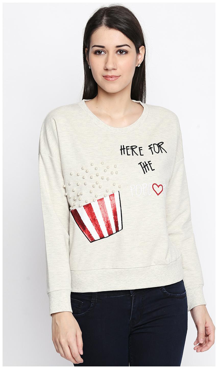 

Honey By Pantaloons Women Solid Sweatshirt - White