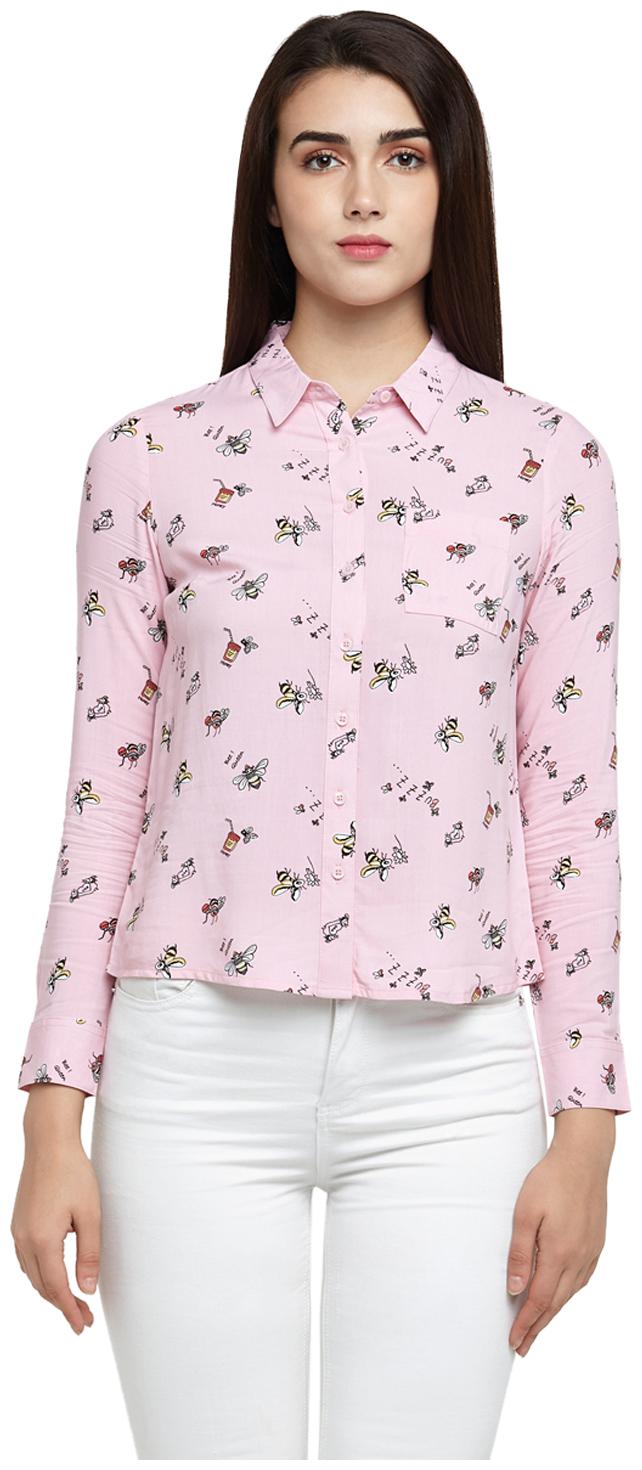 

Honey By Pantaloons Women Pink Printed Regular Fit Shirt
