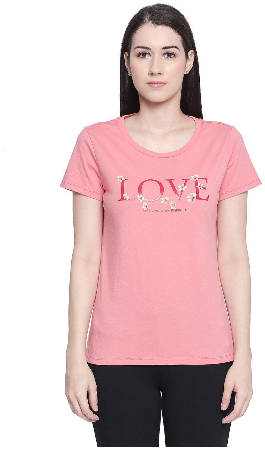 

Honey By Pantaloons Women Pink Regular fit Round neck Cotton T shirt