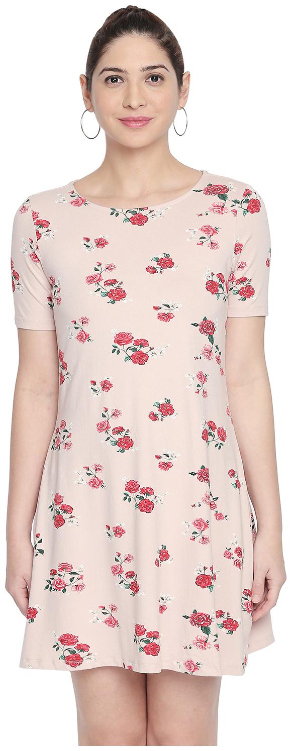 

Honey By Pantaloons Pink Printed Flared dress