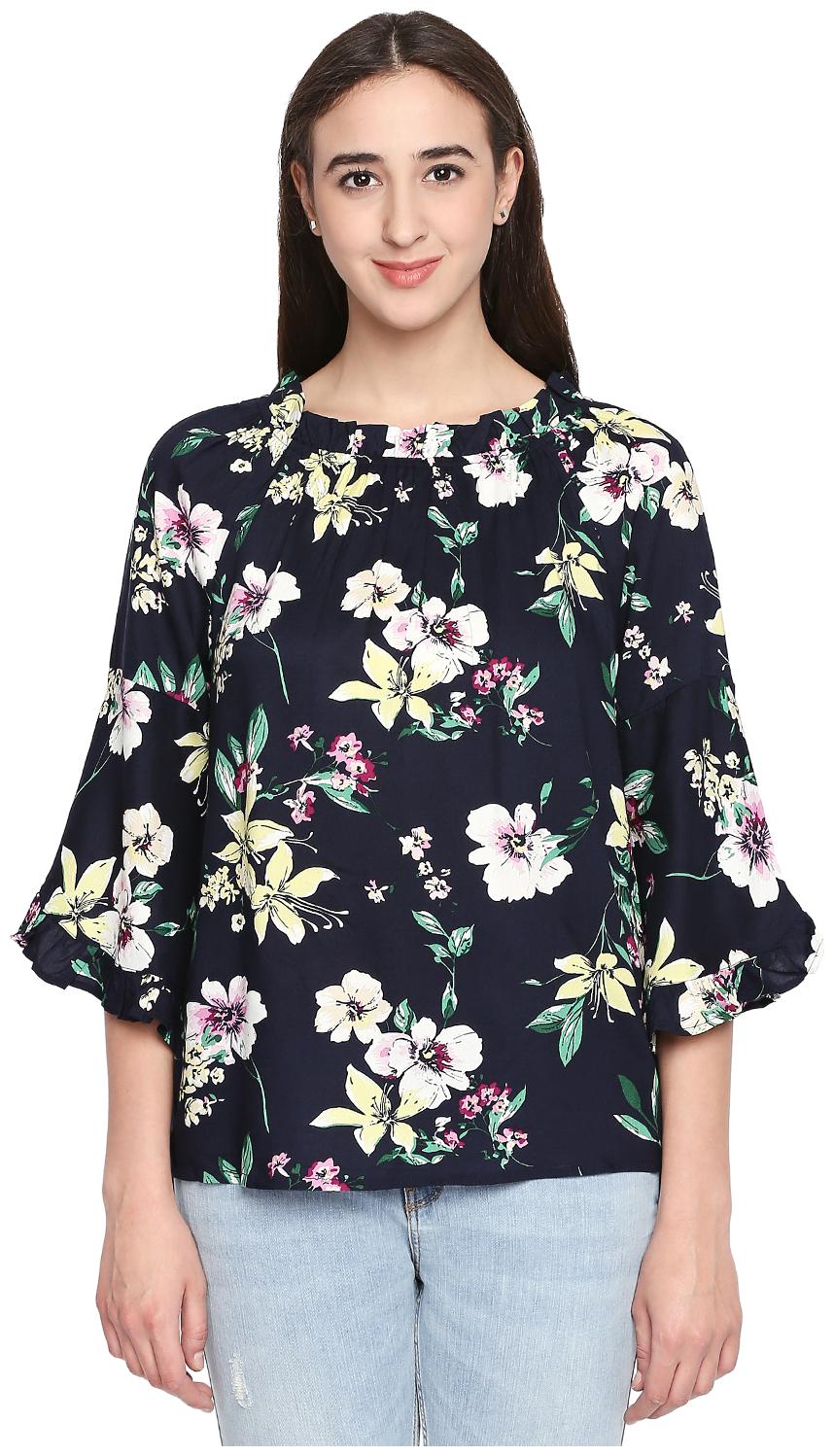 

Honey By Pantaloons Women Floral Regular top - Blue