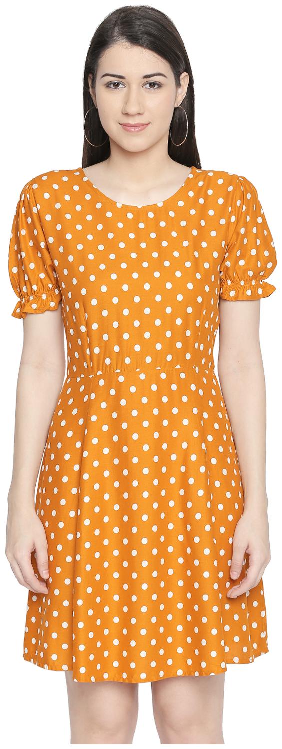

Honey By Pantaloons Yellow Printed Fit flare dress