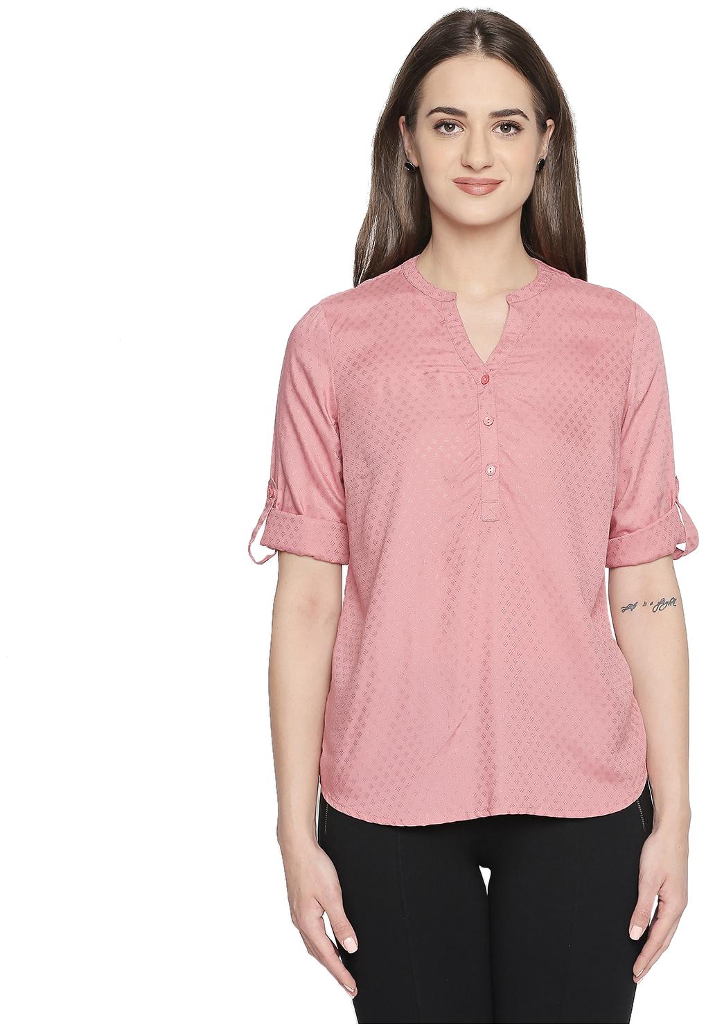 

Honey By Pantaloons Women Self design Regular top - Pink