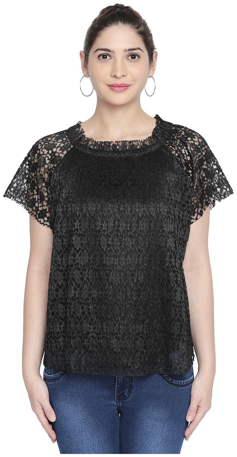 

Honey By Pantaloons Women Self design Regular top - Black