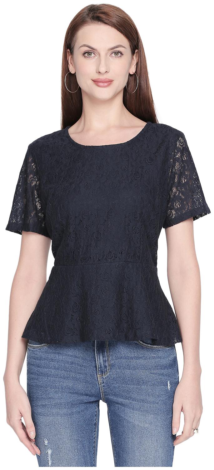 

Honey By Pantaloons Women Self design Blouson top - Blue