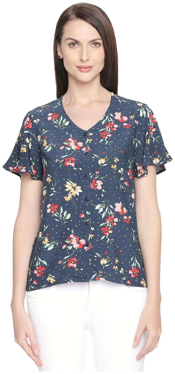 

Honey By Pantaloons Women Floral Regular top - Blue
