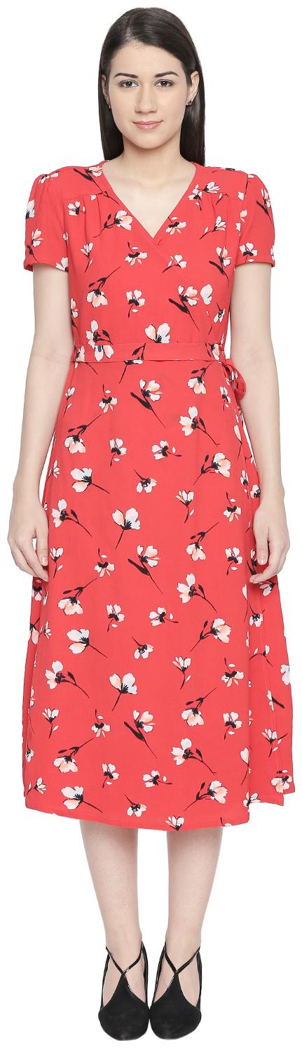 

Honey By Pantaloons Red Printed Assymetric dress