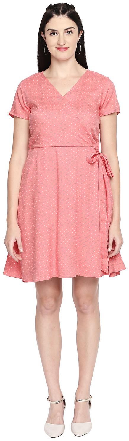 

Honey By Pantaloons Pink Polka dots Fit flare dress
