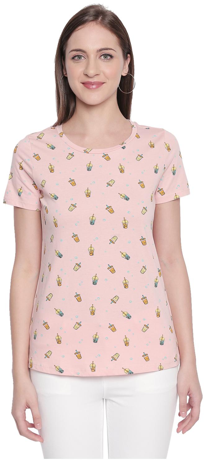 

Honey By Pantaloons Women Pink Regular fit Round neck Cotton T shirt