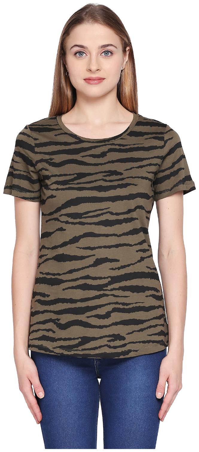

Honey By Pantaloons Women Green Regular fit Round neck Cotton T shirt