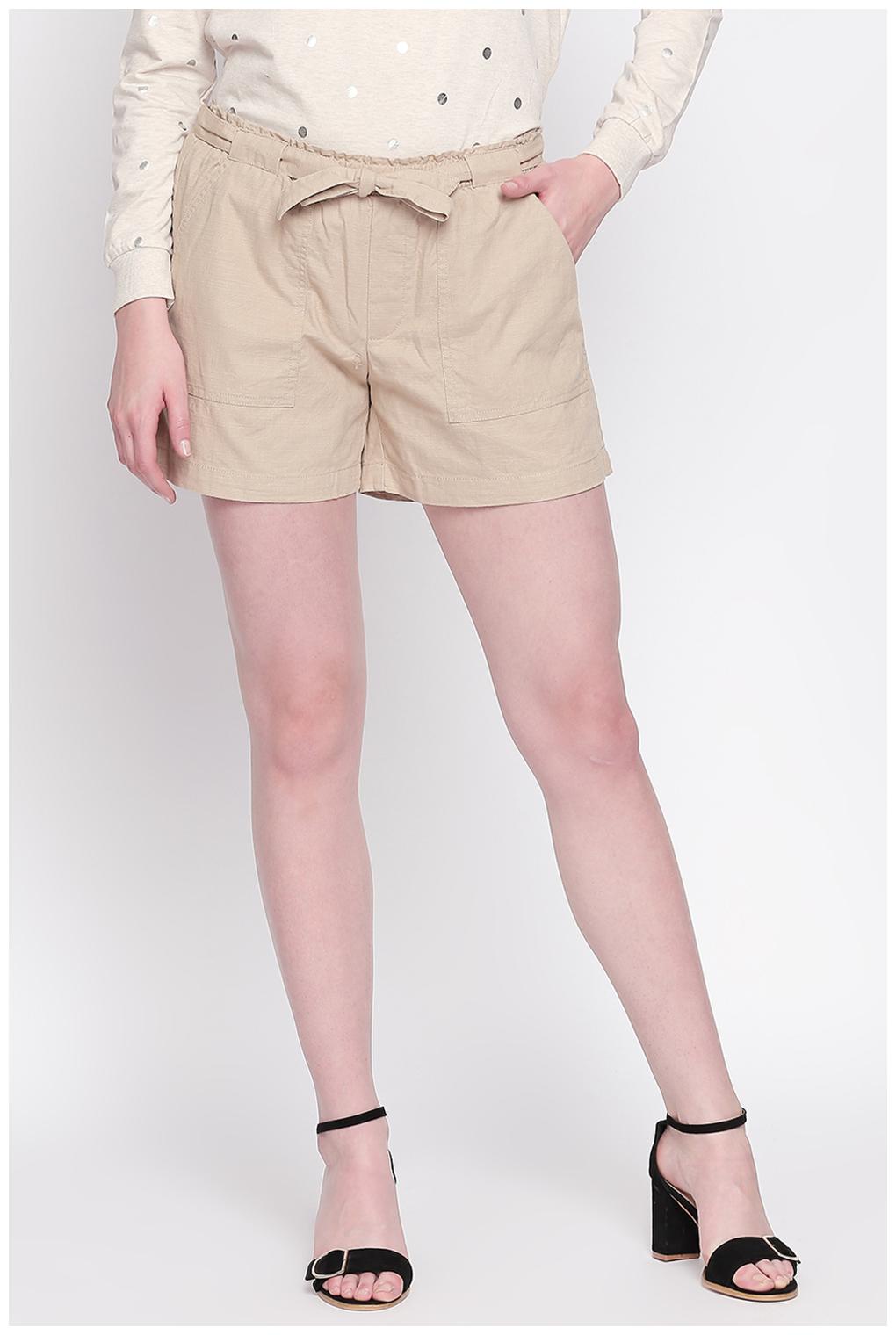 

Honey By Pantaloons Women Regular fit Cotton Solid Shorts - Brown