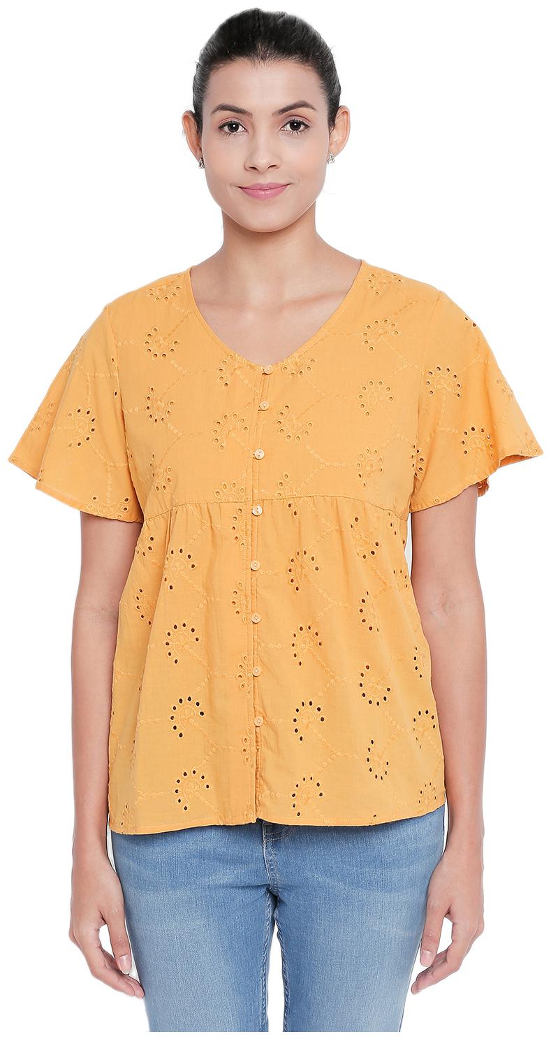 

Honey By Pantaloons Women Embroidered Regular tunic - Yellow