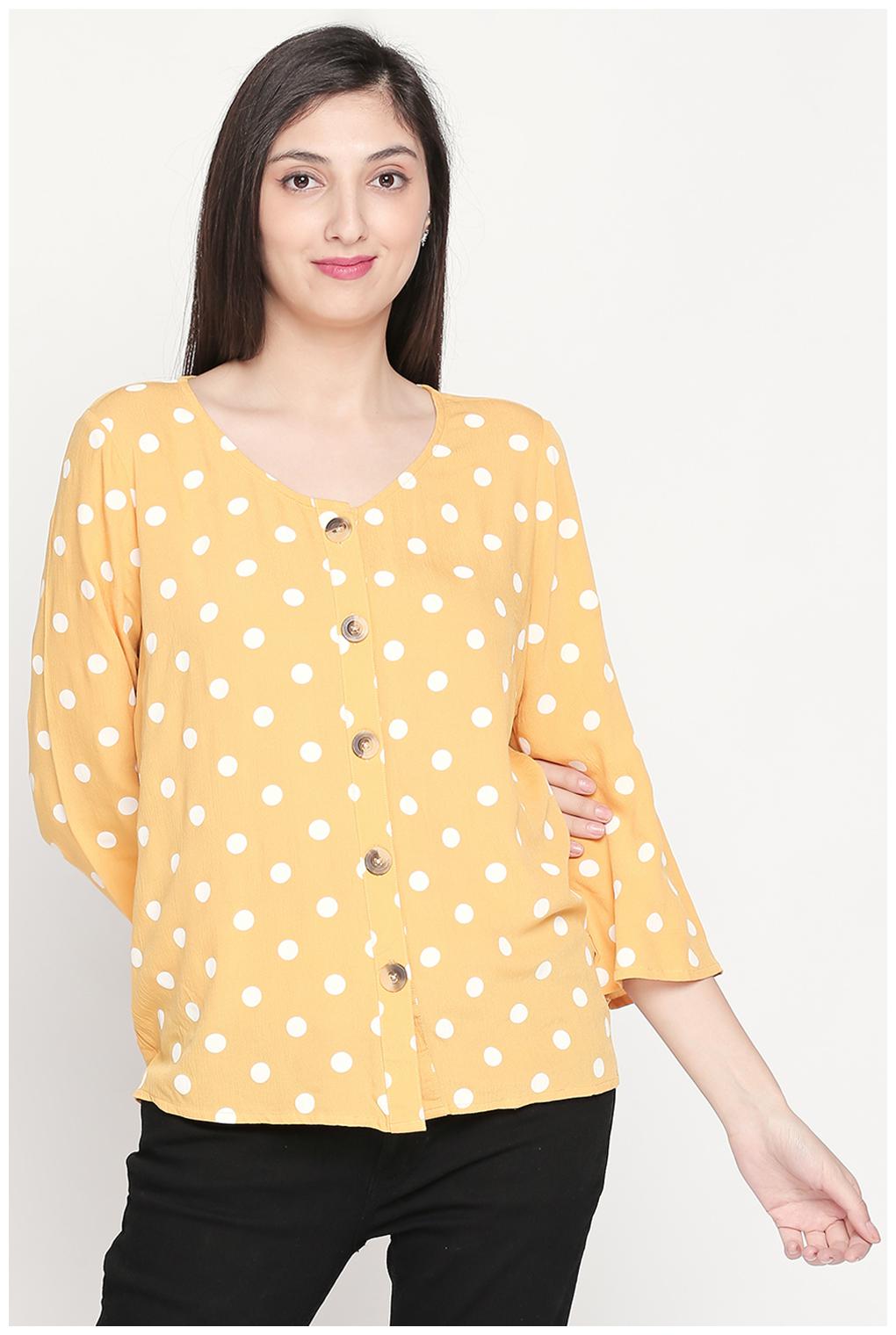 

Honey By Pantaloons Women Polka dots Regular tunic - Yellow