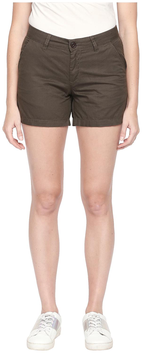 

Honey By Pantaloons Women Solid Regular shorts - Brown