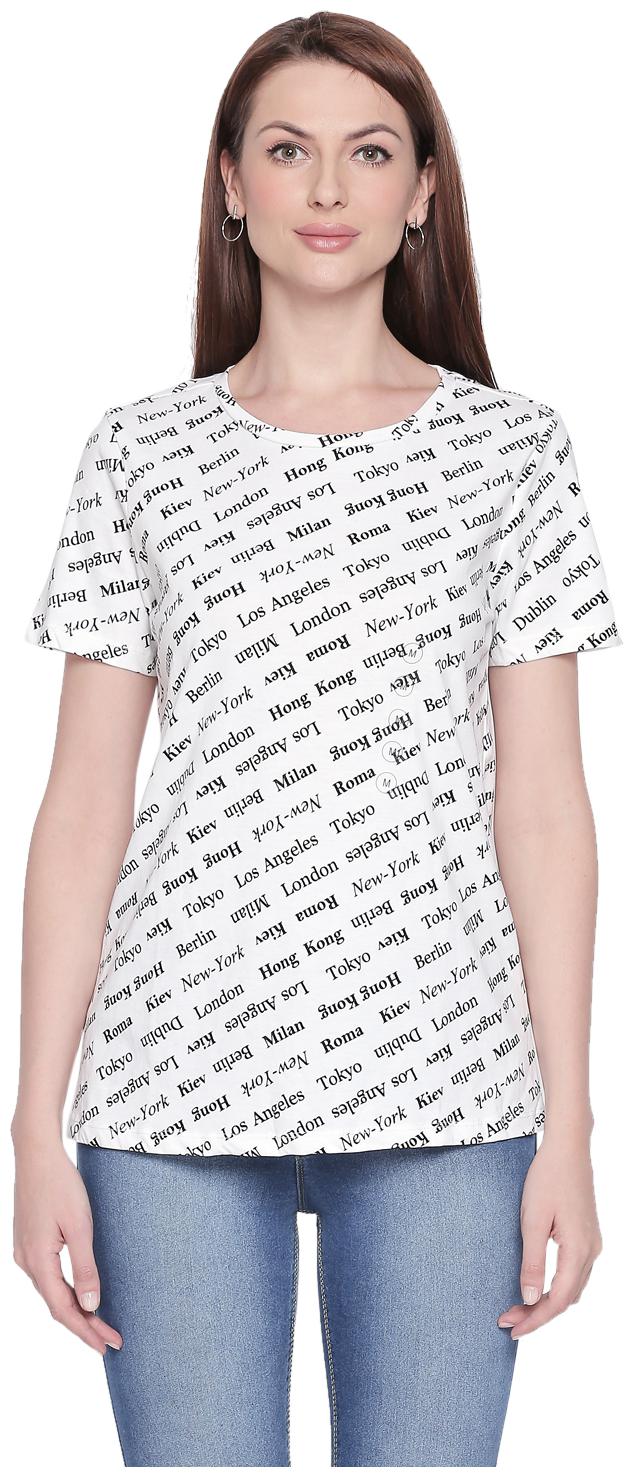 

Honey By Pantaloons Women White Regular fit Round neck Cotton T shirt