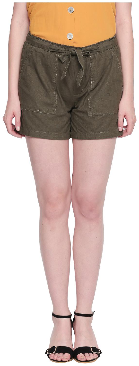 

Honey By Pantaloons Women Solid Regular shorts - Green