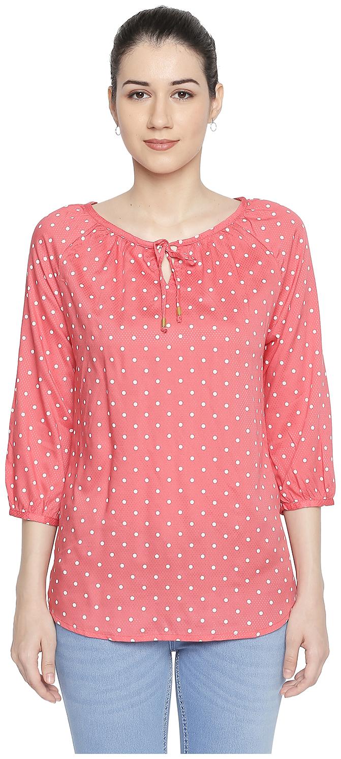 

Honey By Pantaloons Women Polka dots Regular top - Pink