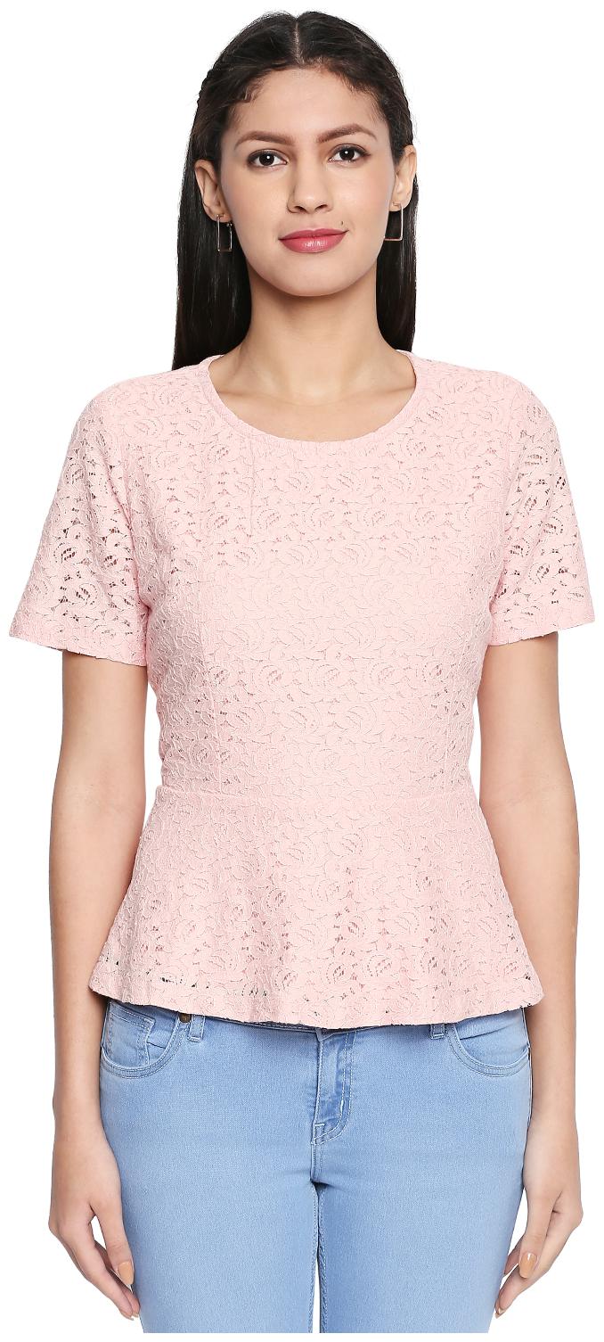 

Honey By Pantaloons Women Self design Regular top - Pink