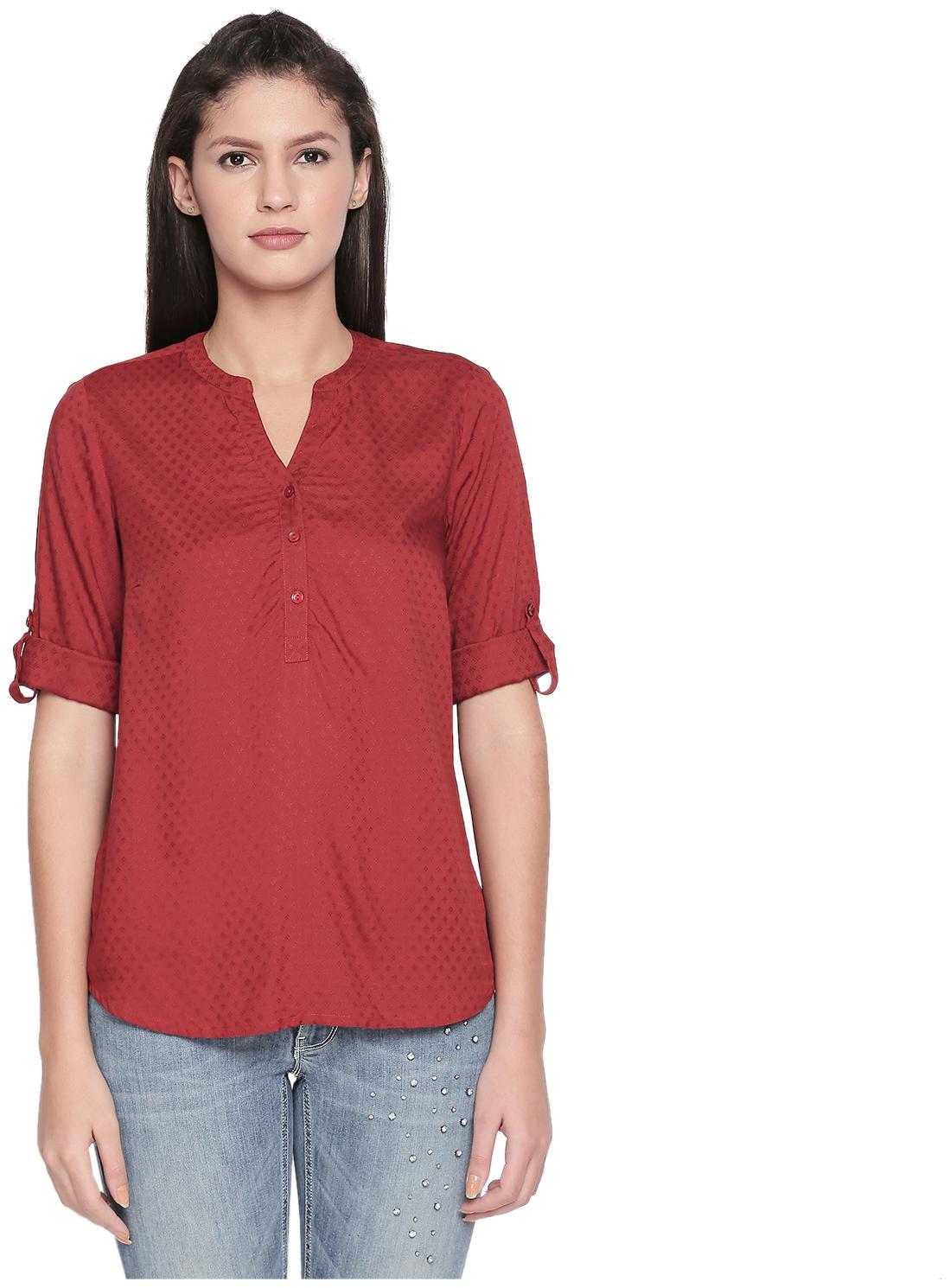 

Honey By Pantaloons Women Self design Regular top - Red