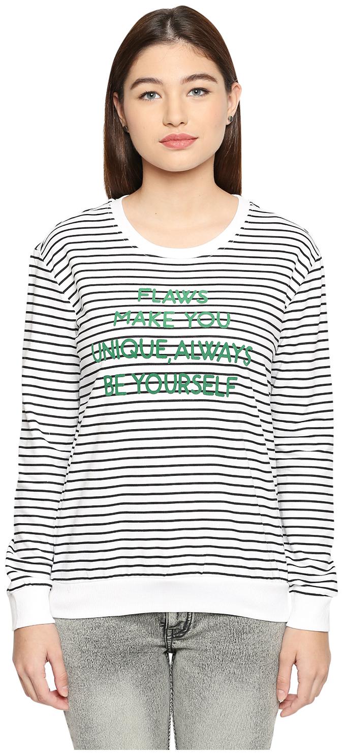 

Honey By Pantaloons Women Striped Sweatshirt - Cream