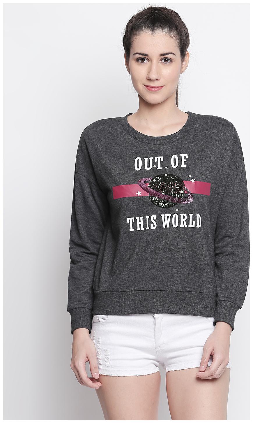 

Honey By Pantaloons Women Printed Sweatshirt - Grey