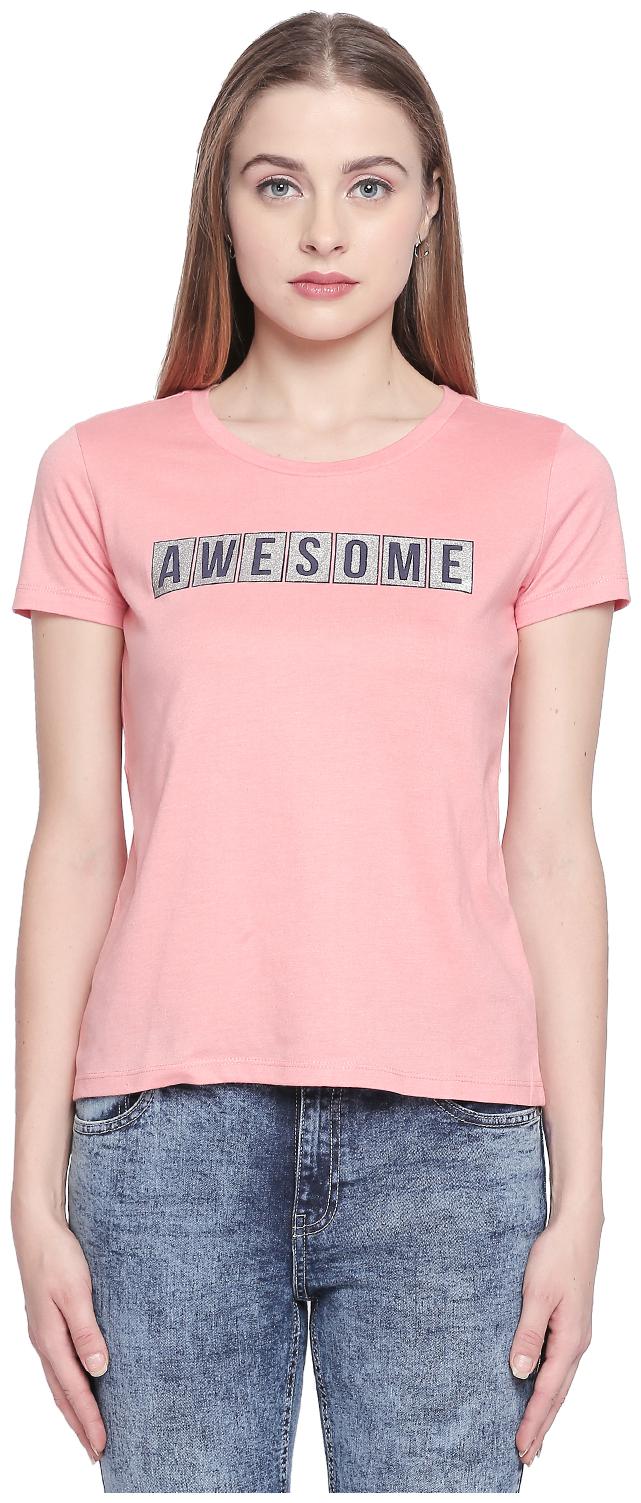 

Honey By Pantaloons Women Grey Regular fit Round neck Cotton T shirt