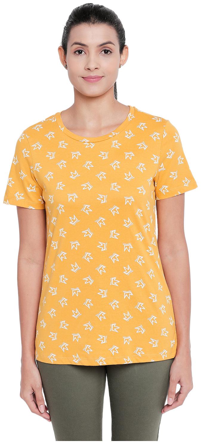 

Honey By Pantaloons Women Mustard Regular fit Round neck Cotton T shirt