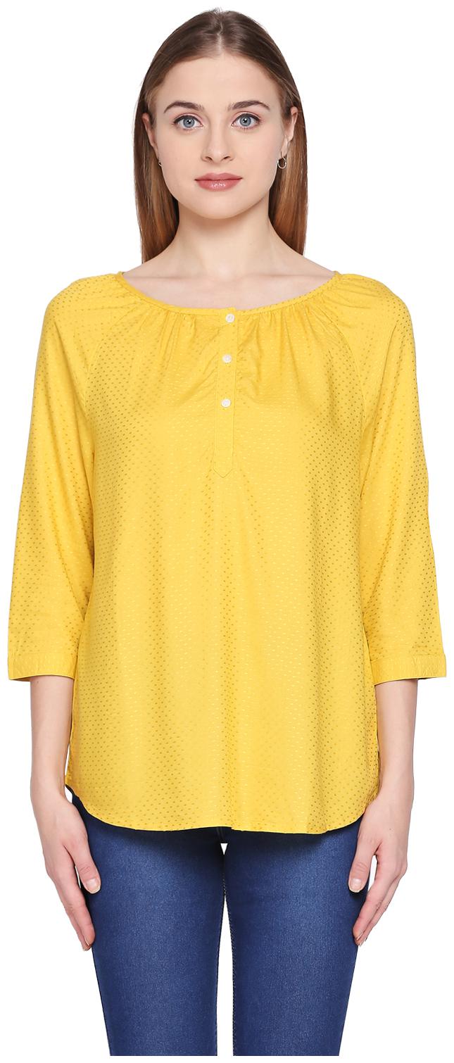 

Honey By Pantaloons Women Solid Shirt style - Yellow