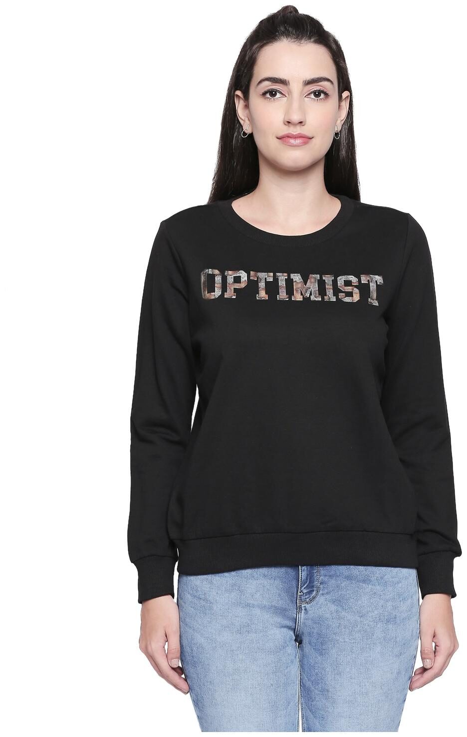 

Honey By Pantaloons Women Printed Sweatshirt - Black
