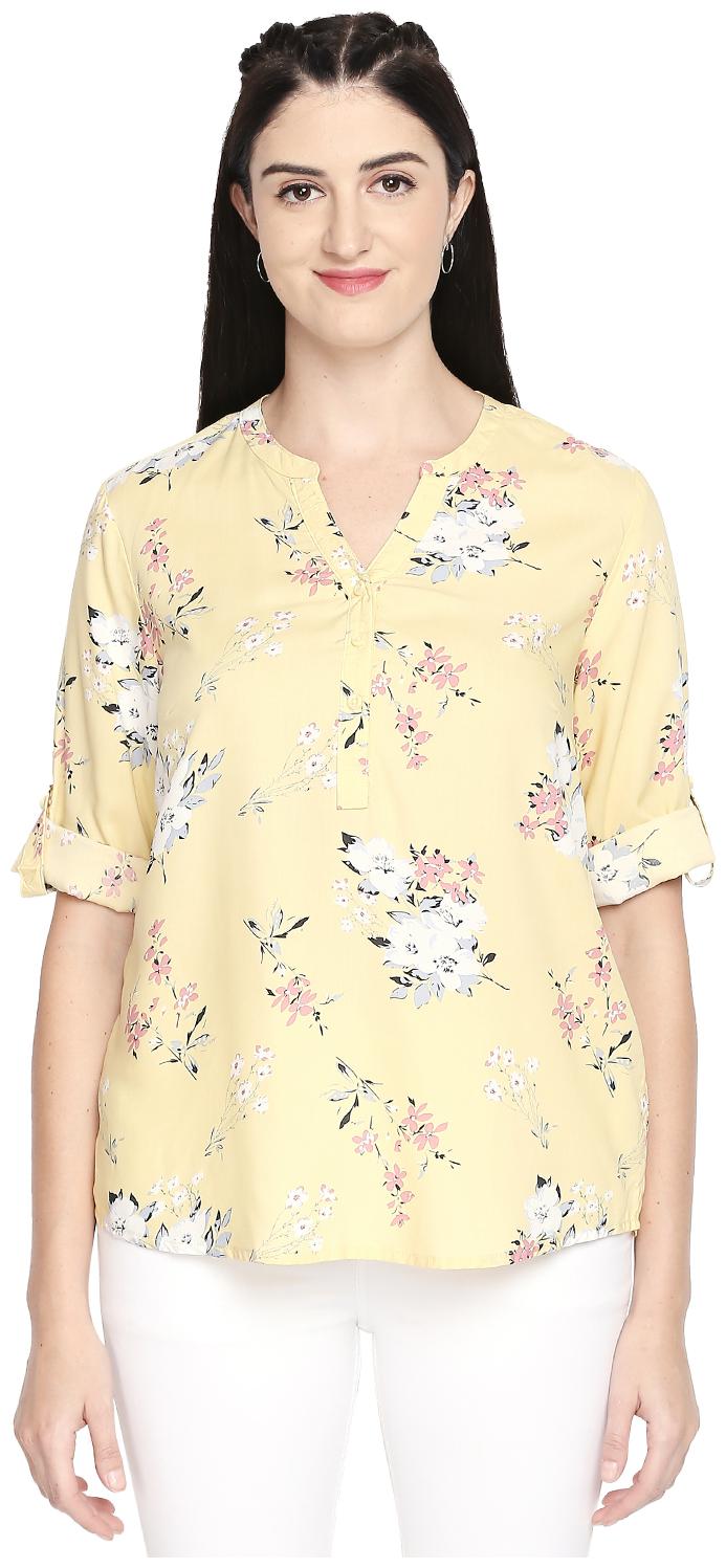 

Honey By Pantaloons Women Floral Regular top - Yellow
