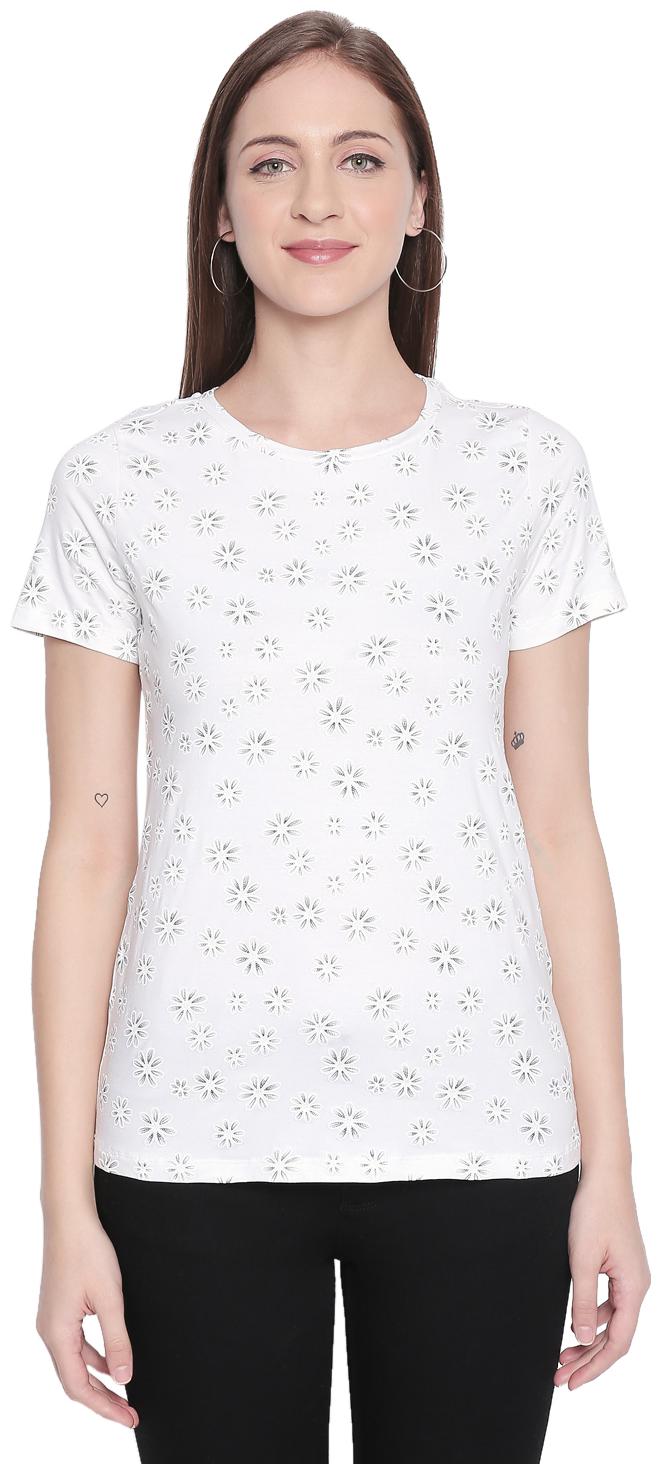 

Honey By Pantaloons Women White Regular fit Round neck Viscose rayon T shirt