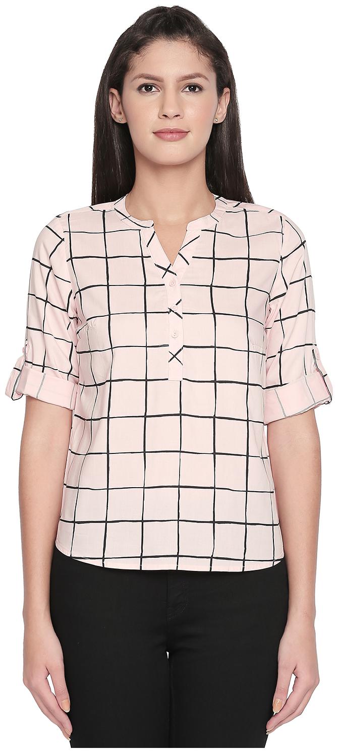 

Honey By Pantaloons Women Checked Regular top - Peach