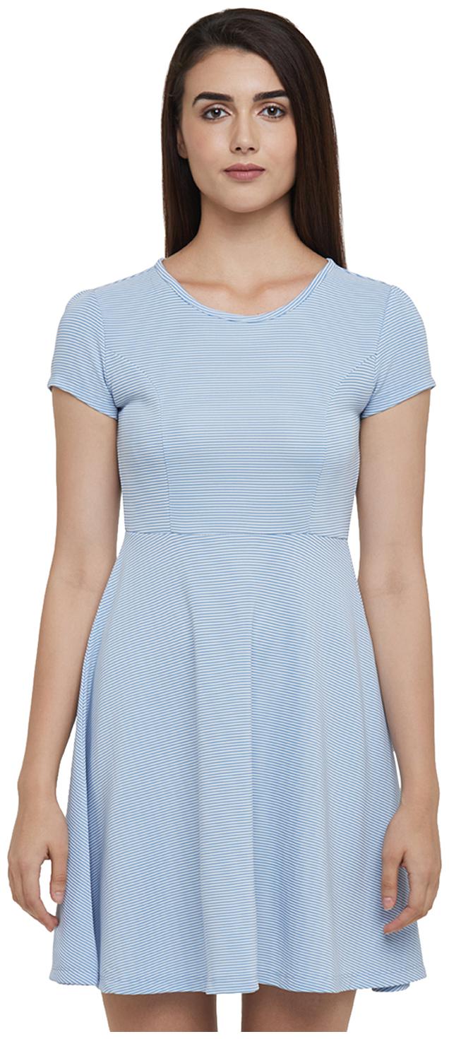

Honey By Pantaloons Blue Striped Flared dress