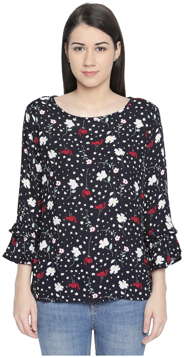 

Honey By Pantaloons Women Floral Regular top - Black