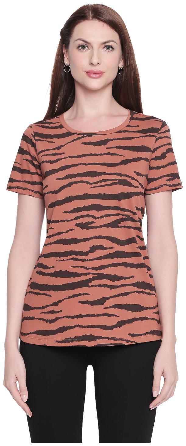 

Honey By Pantaloons Women Brown Regular fit Round neck Cotton T shirt