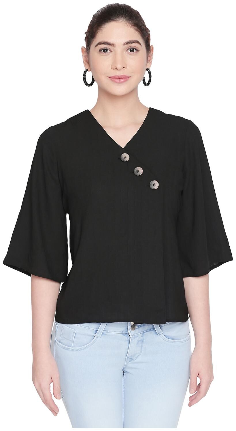 

Honey By Pantaloons Women Solid Regular top - Black