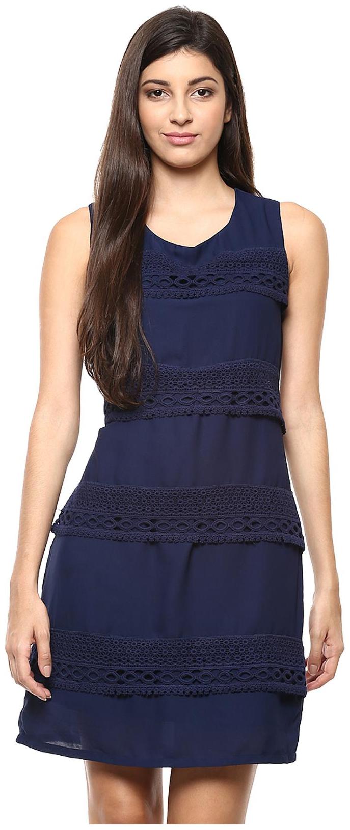 

Honey By Pantaloons Blue Printed Bodycon dress
