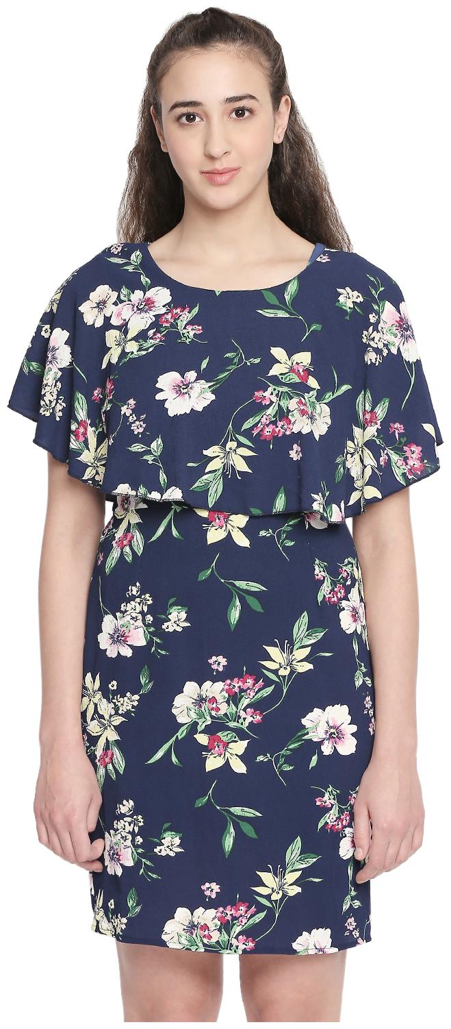 

Honey By Pantaloons Navy Floral Sheath dress
