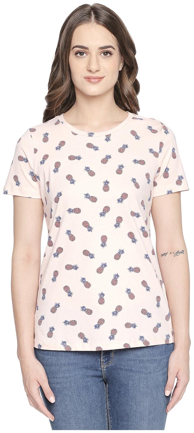 

Honey By Pantaloons Women Pink Regular fit Round neck Cotton T shirt