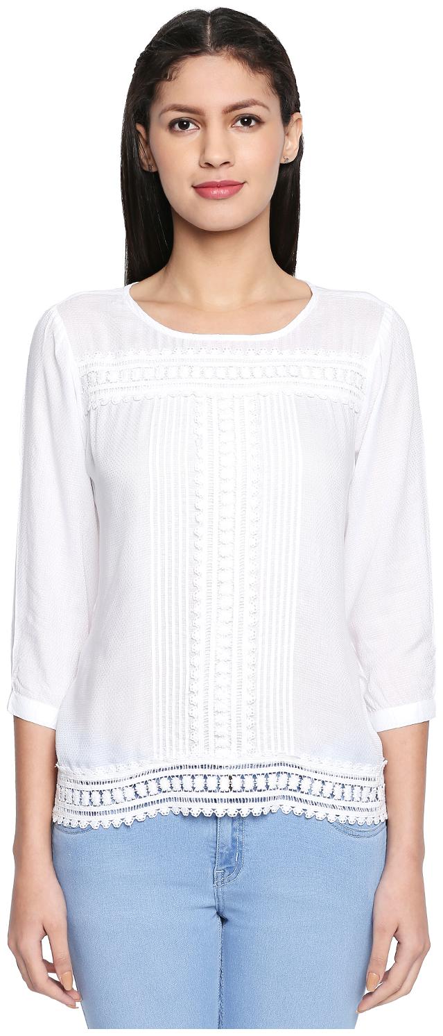 

Honey By Pantaloons Women Solid Regular top - White