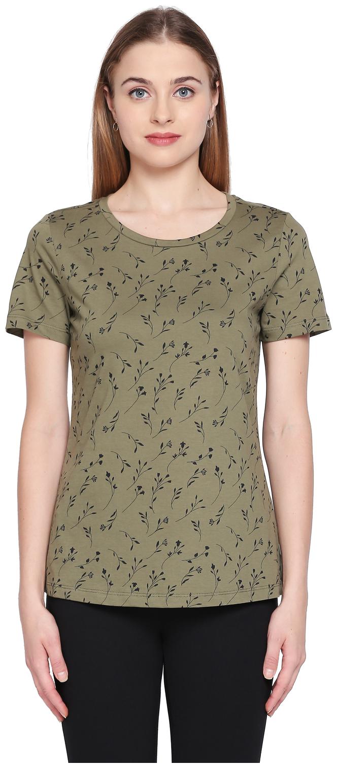 

Honey By Pantaloons Women Green Regular fit Round neck Cotton T shirt