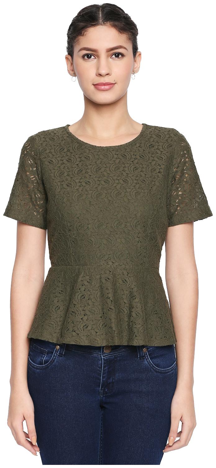

Honey By Pantaloons Women Self design Regular top - Green