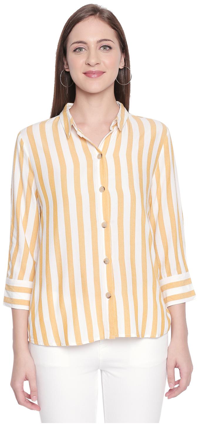 

Honey By Pantaloons Women Striped Shirt style - Yellow