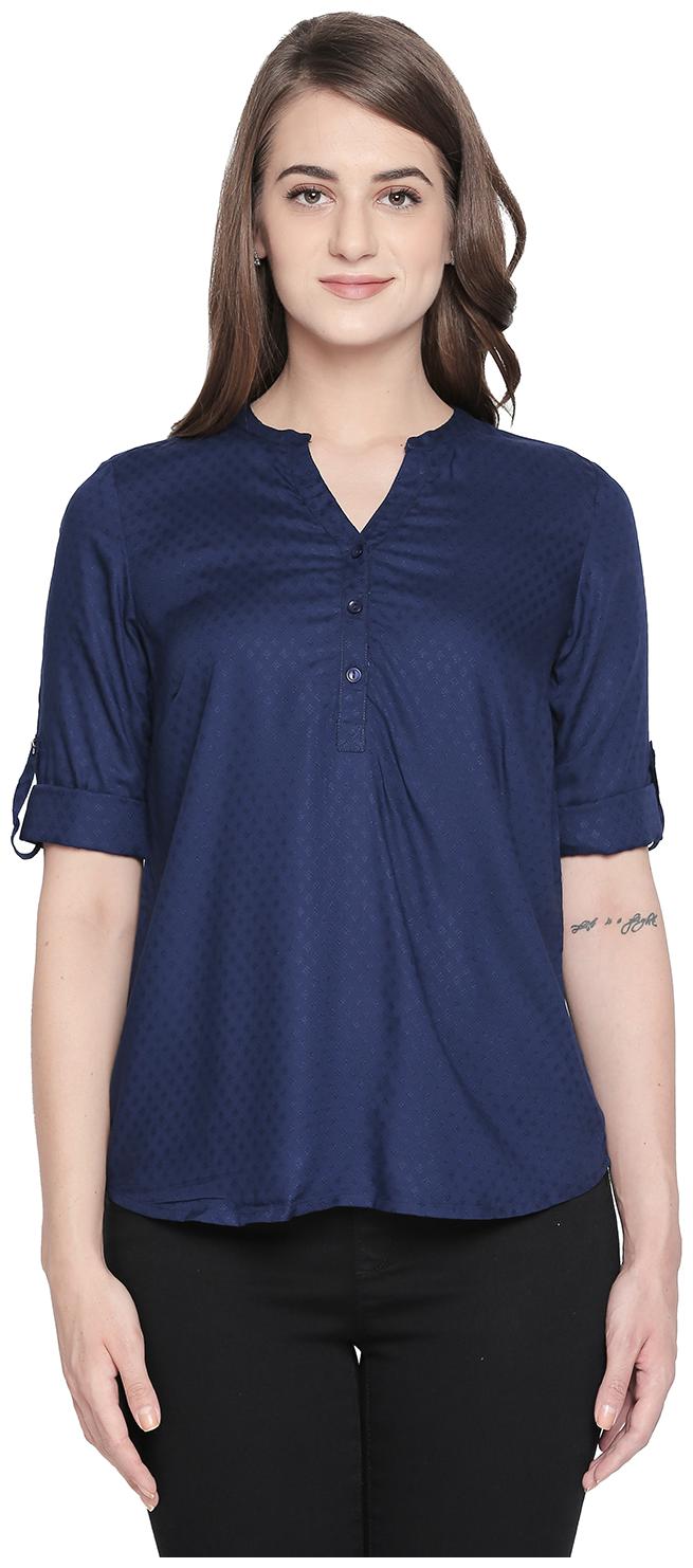 

Honey By Pantaloons Women Self design Regular top - Blue