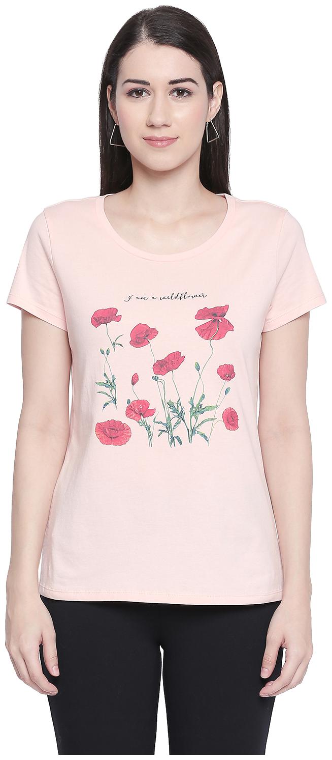 

Honey By Pantaloons Women Pink Regular fit Round neck Cotton T shirt